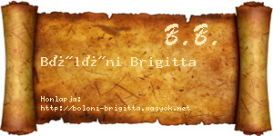 Bölöni Brigitta névjegykártya
